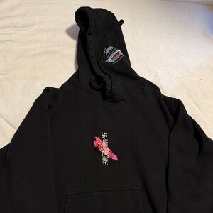 Sukuna Jujutsu Kaisen Pullover Hoodie with Pink Accent